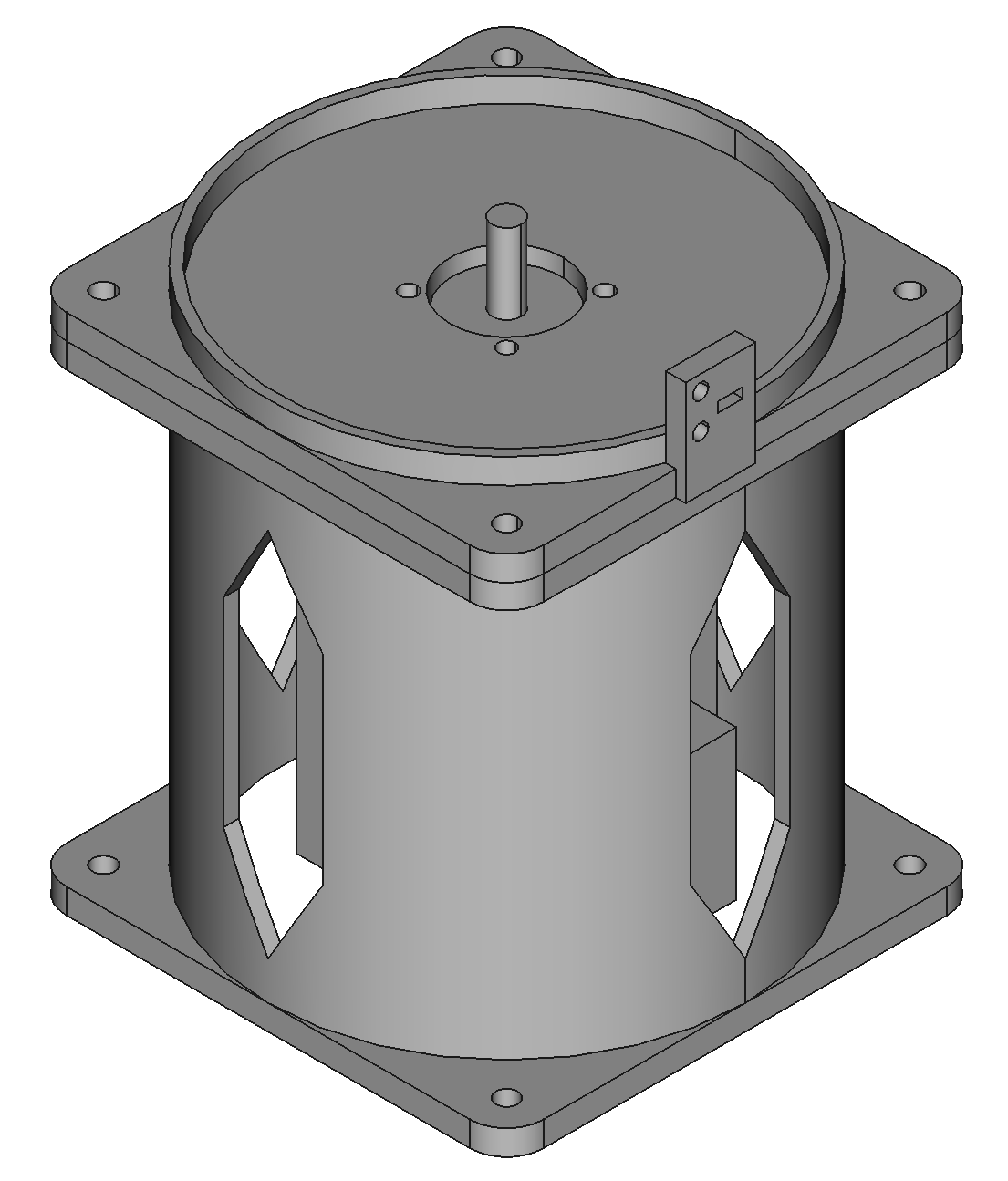 base j0 mounted to the riser CAD