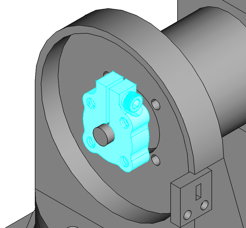 hub j1 mounted to motor j1 CAD